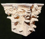 Ornate acanthus leaf cast gypsum capital