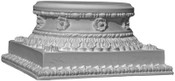This round cast capital features small leaves, flowers and decorative detail edge moldings