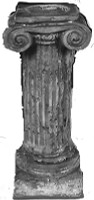 A150 fluted, distressed pedestal in cast plaster