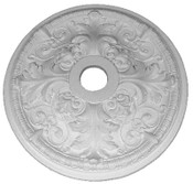 21 1/2" ceiling medallion featuring acanthus leaves and honeysuckle vines