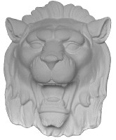 Lion Head Cast Plaster Ornament