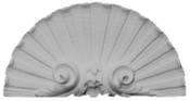Cast plaster fan with acanthus volutes.  Shell shaped.  #A34