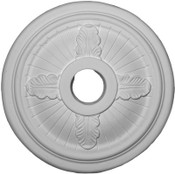 Ceiling Medallion features 4 Acanthus Leaves and Classic Grooves from the center.