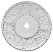 Ceiling Medallion with shells and ornate floral swags