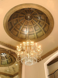 Coffered D10 Ceiling Dome with beautiful crystal chandelier