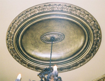 Oval Ceiling Dome D12 - cast plaster (shown with R4 Ring and Oval Medallion M53-28 (extra cost)