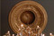 D9 Dome, painted gold, with chandelier. Greek shell design.