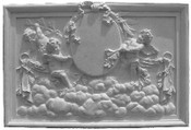 Cast Plaster Panel featuring Cherubs, Clouds, Vines and Bows