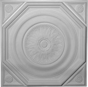 Radiating Leaves, octagonal trim within a square ceiling tile