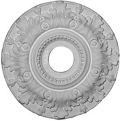 15" Medallion featuring lush acanthus leaves and a beaded central ring