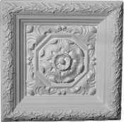 Ornate Plaster Ceiling Tile.  Acanthus and leaf patterns. 24" x 24"