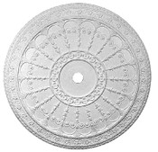 Radiating Acanthus Flowers and many curls mark this ceiling medallion