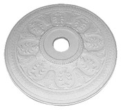 Stylized acanthus leaves are featured on this ornate, beaded center ring ceiling medallion