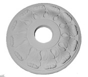 This 14 3/4" Ceiling Medallion features a Water Leaf Wreath with islands styling