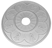 Individual acanthus leaf details radiate from the center of this ceiling medallion