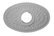 Classic Acanthus Leaf and Sunburst Oval Ceiling Medallion