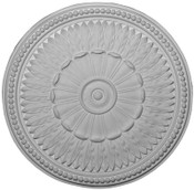 Beaded border with leaves. A contemporary 24 1/2" Ceiling Medallion