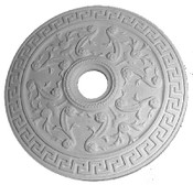 Greek Key and Honeysuckle, small twisted rope ceiling medallion.  15 7/8"