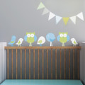 Trendy Peas Fabric Wall Decal - Birds & Owls