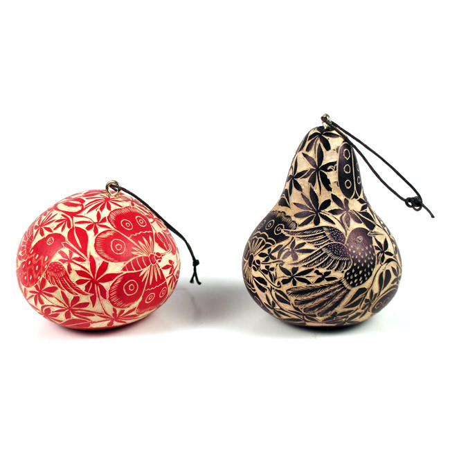 Gourd relief carved ornament sanyork fair trade Gourd relief carved ornament sanyork fair trade