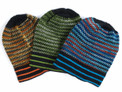 Zippered Pattern Beanie Hat 100% Alpaca
