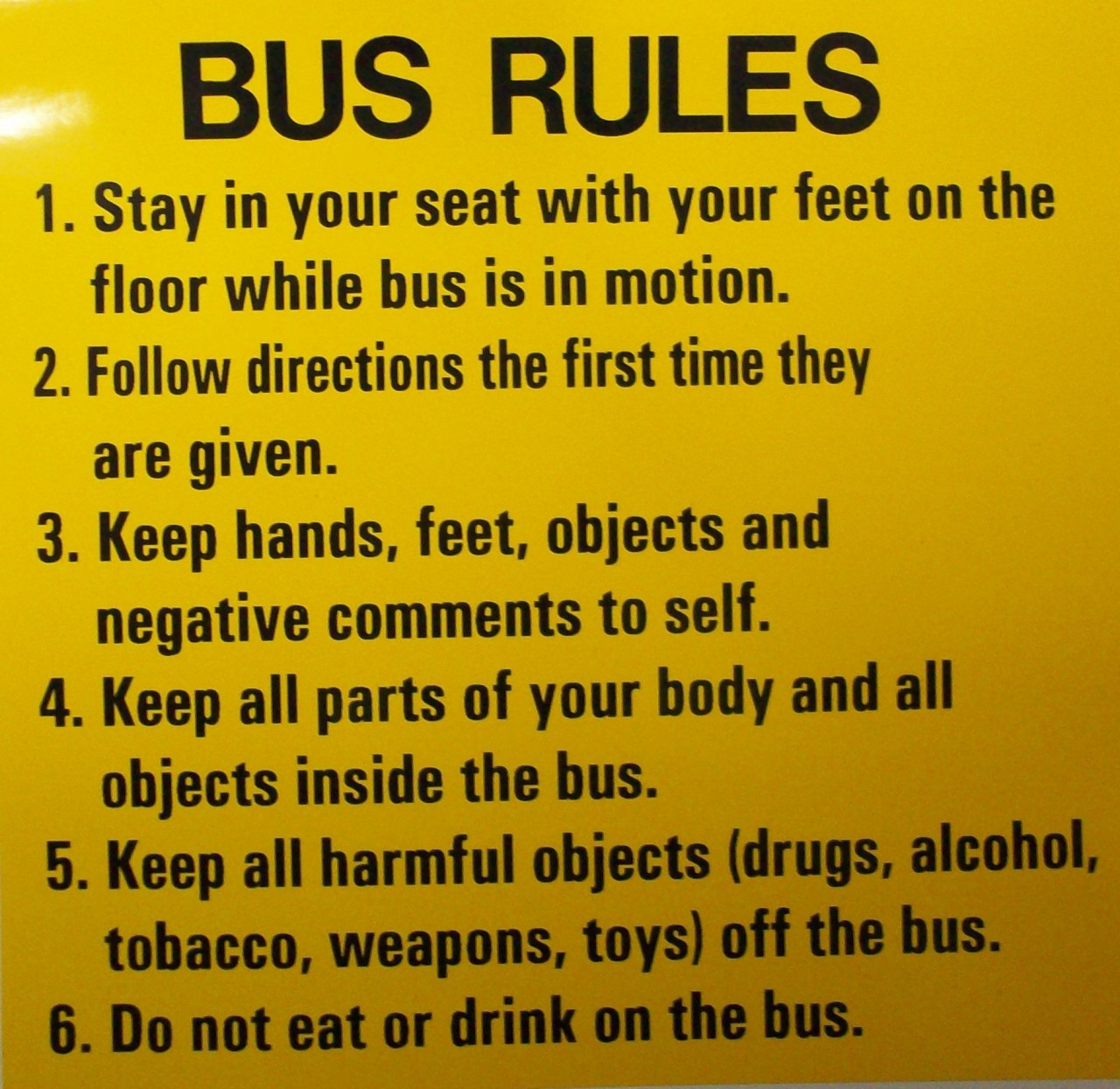 BUS RULES DECAL