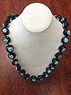 Kukui Nut Leis with Blue and White Hibiscus Designs - 10 leis