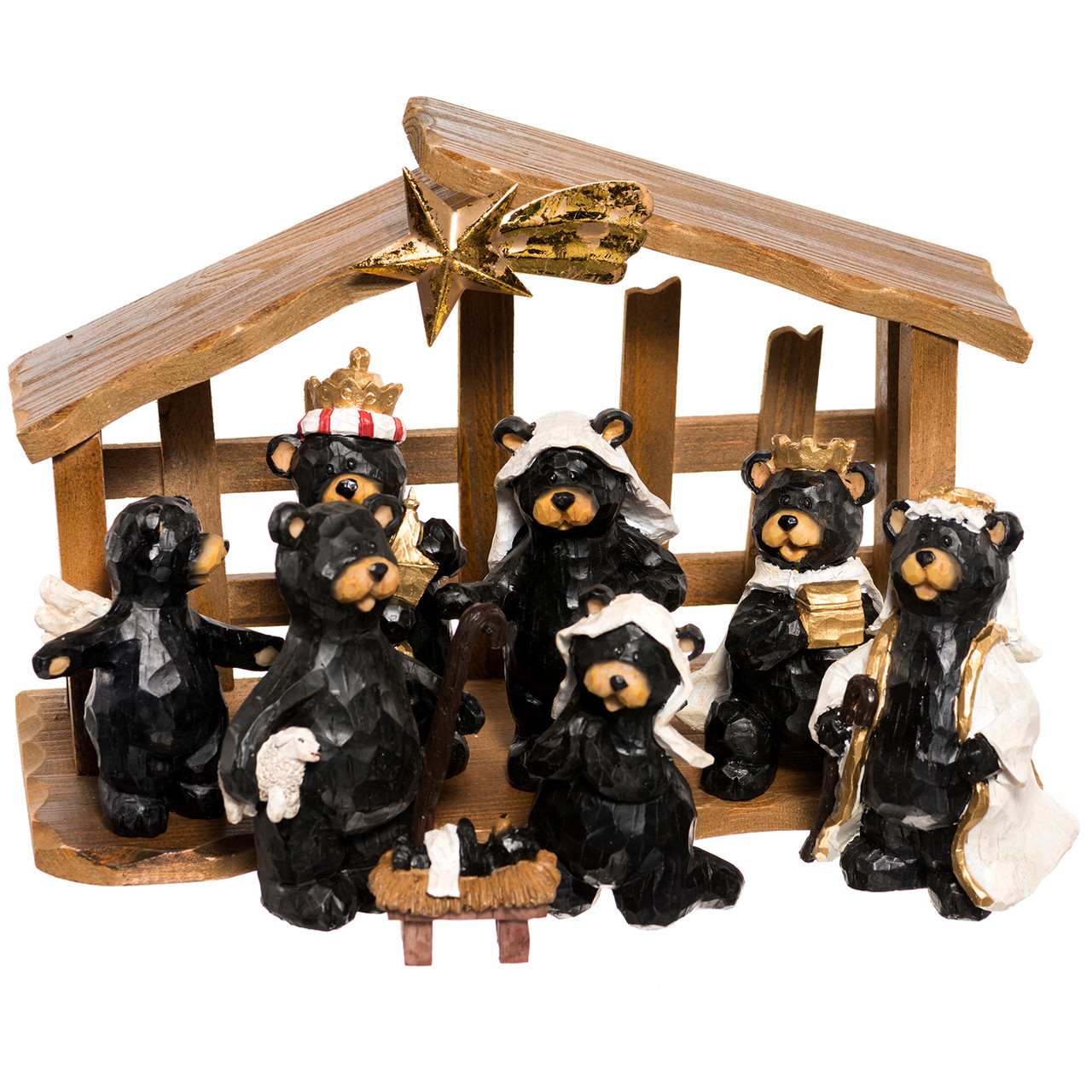 Canadian Black Bear 8Piece Nativity Set