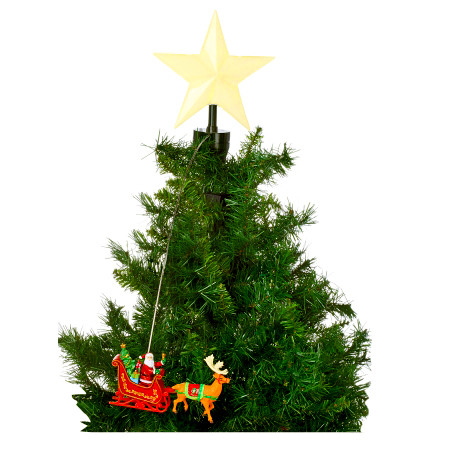 Santa Sled Animated Tree Topper - RetroFestive.ca