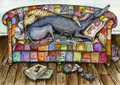 A Sofa Just Isn't a Sofa Without a Hound