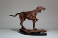 Point a Lifesized Driftwood Dog Sculpture by James Doran Webb