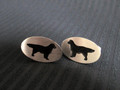 A Pair of Silver Retriever Cufflinks by Hannah Louise Lamb