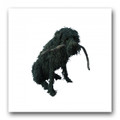 Big Black Seated Ropey Dog Sculpture by Dominic Gubb