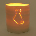 Tea Light Holders (pair) - Cat and Heart