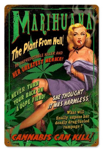 Vintage-Retro Marihuana Pin Up Metal-Tin Sign