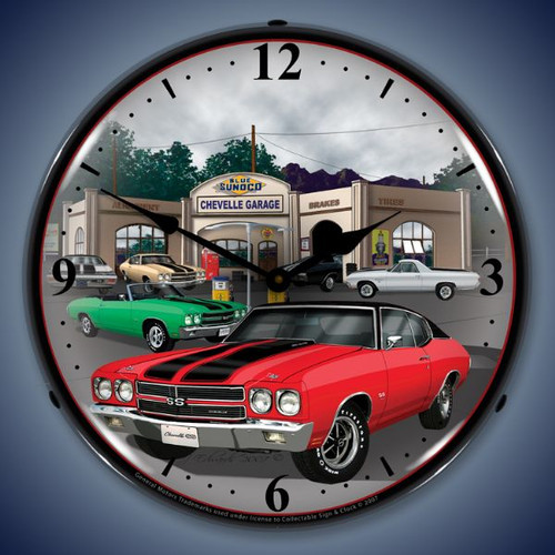 Vintage-Retro 1970 Chevelle Lighted Wall Clock