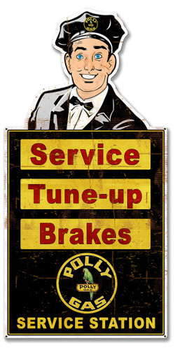 Attendant Polly Service Station Metal Sign 26 x 14 Inches
