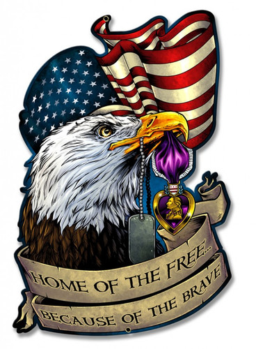 Personalized Street Signs >> Purple Heart Eagle Flag Metal Sign 13 x 20 Inches Personalized Street Signs >> Purple Heart Eagle Flag Metal Sign 13 x 20 Inches
