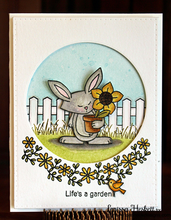 Bunny "Life's a Garden" Card | Garden Whimsy | 4x6 photopolymer Stamp Set | Newton's Nook Designs