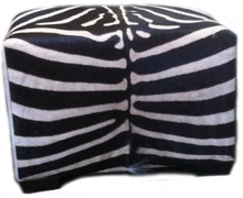 Genuine Zebra Cube Ottoman