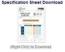 Colorbright LED strip light specifications