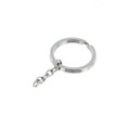 G1607 26mm Nickel Plate, Key Ring w/Chain, Solid Iron