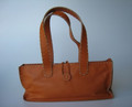 Leather Button Doctor Orange With Natural Trim
