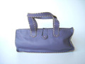 Leather Button Doctor Violet With Natural Trim