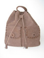 Nubuck Leather Knapsack Brown