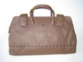 Leather Betty Brown With Purple Trim