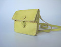 Leather Toggle Bag Yellow with Natural Trim