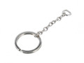 G10517 7/8" Nickel Plate, Key Ring w/Chain/D-Ring, Solid Iron