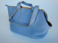 Leather Doggie Bag Peony with Natural Trim