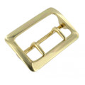 4430 2 1/4" Polished Brass, Double Tongue Buckle, Solid Brass-LL